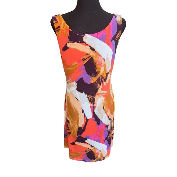 Michael Tyler Collections Sleeveless Retro Abstract Print Dress S/P Travel Comfo - Picture 2 of 7